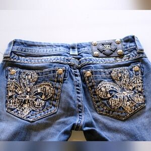 Miss Me Fleur-de-lis Slim BootCut